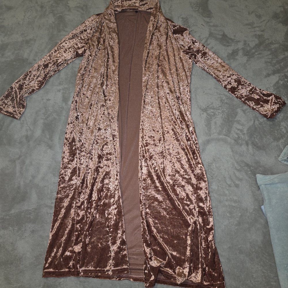 Velvet Longline Duster Cardigan